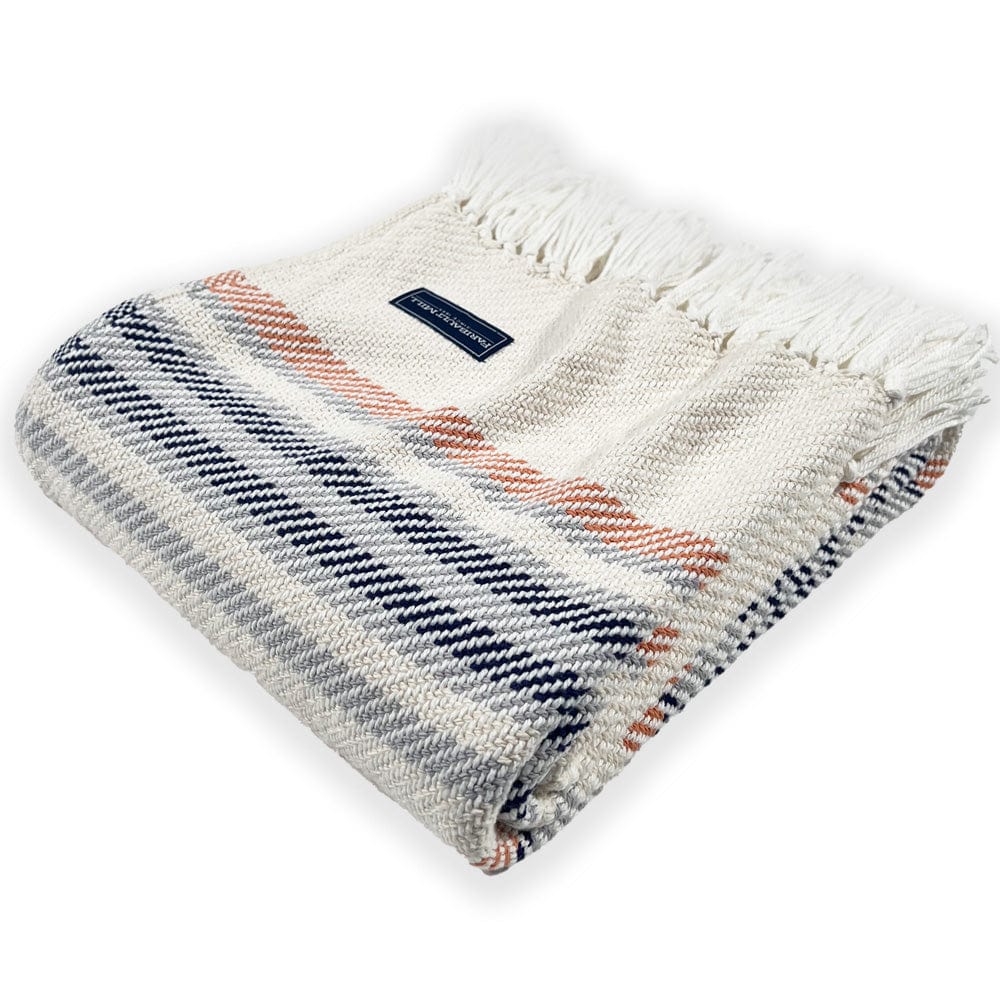Adirondack Cotton Throw - Natural/Navy - Image 6