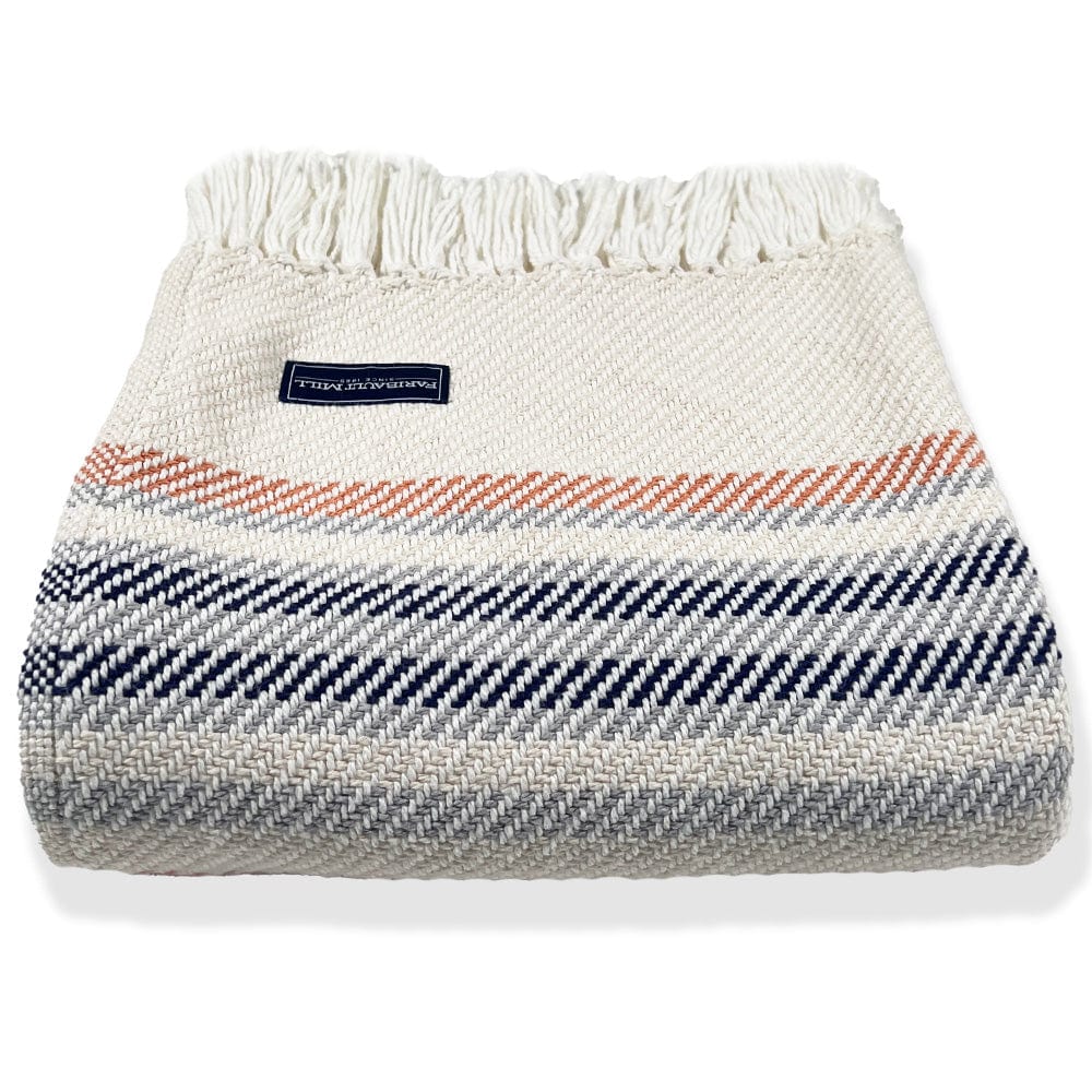 Adirondack Cotton Throw - Natural/Navy - Image 8