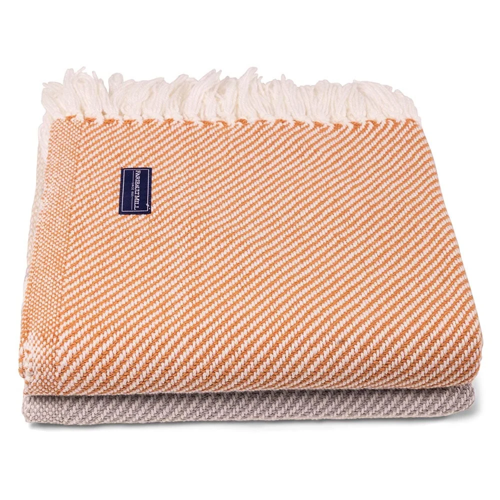 Allagash Cotton Throw - Oyster/Dove Gray/Bittersweet - Image 5