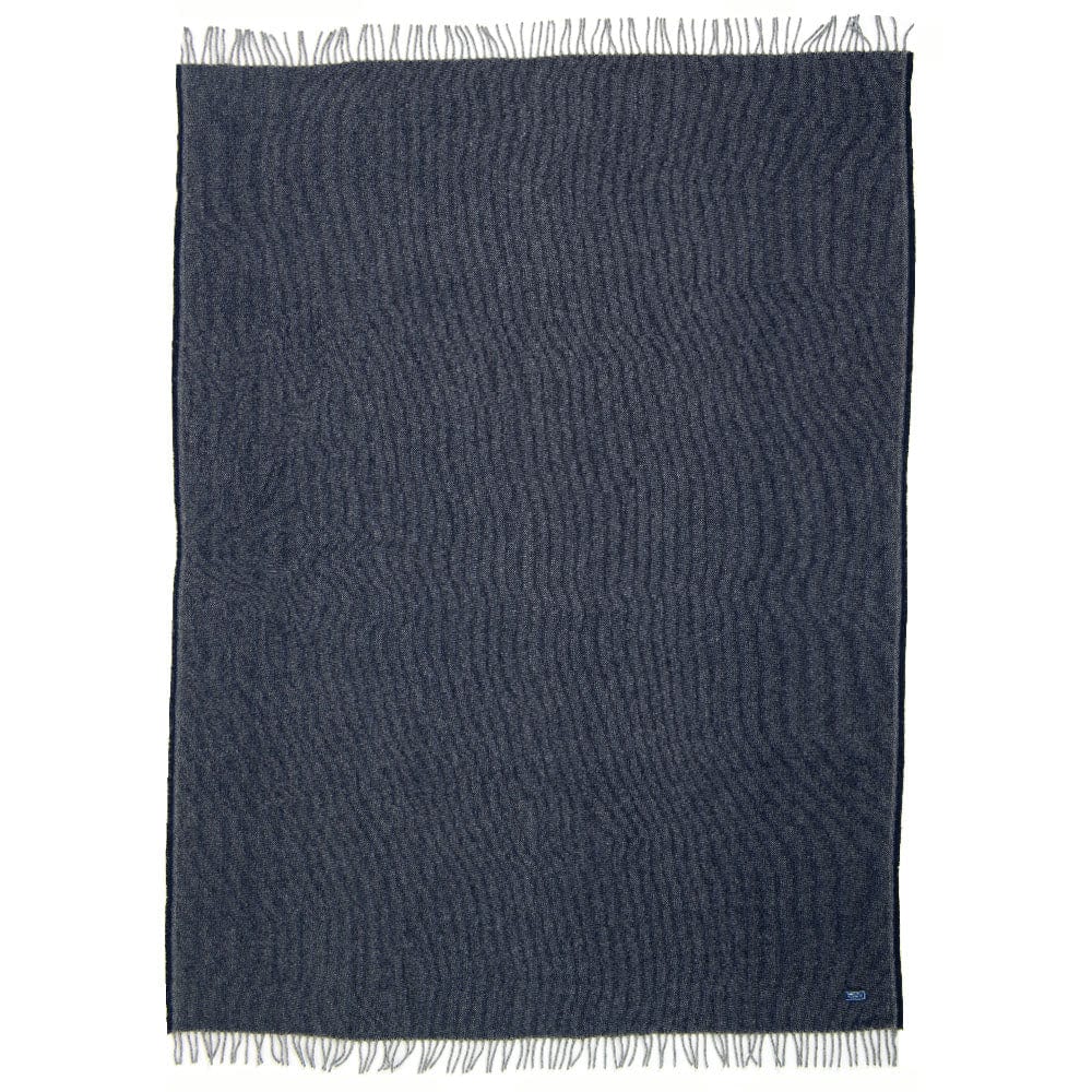Ashby Wool Throw Blanket - Navy - Image 4