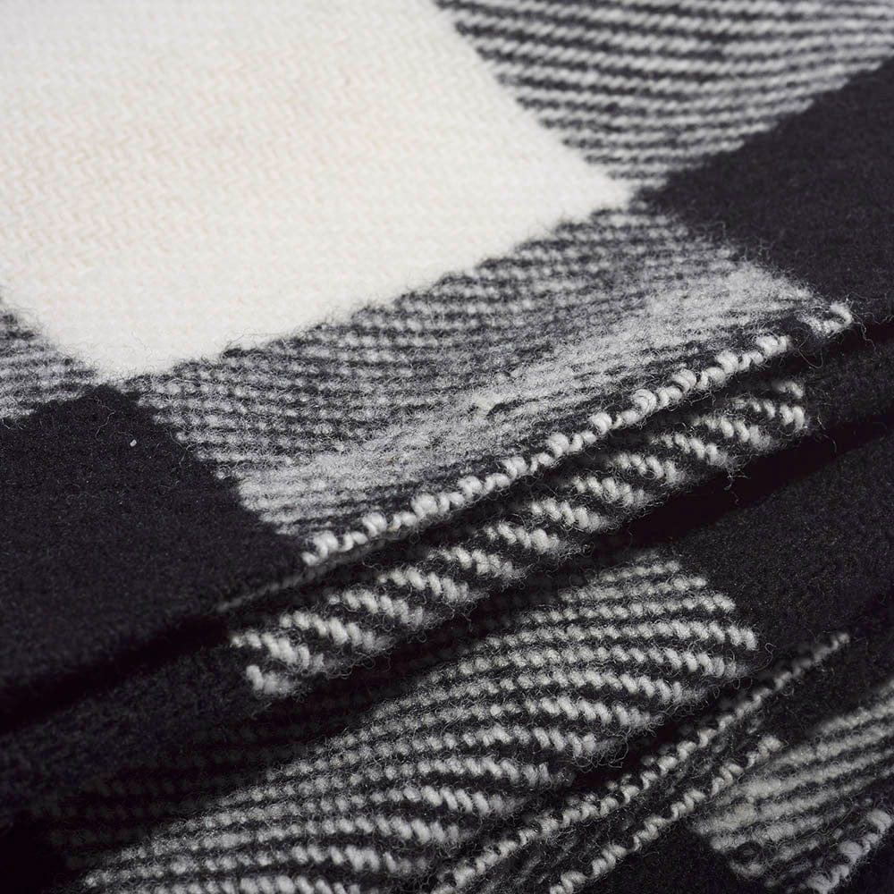 Buffalo Check Wool Throw Blanket - White - Image 6