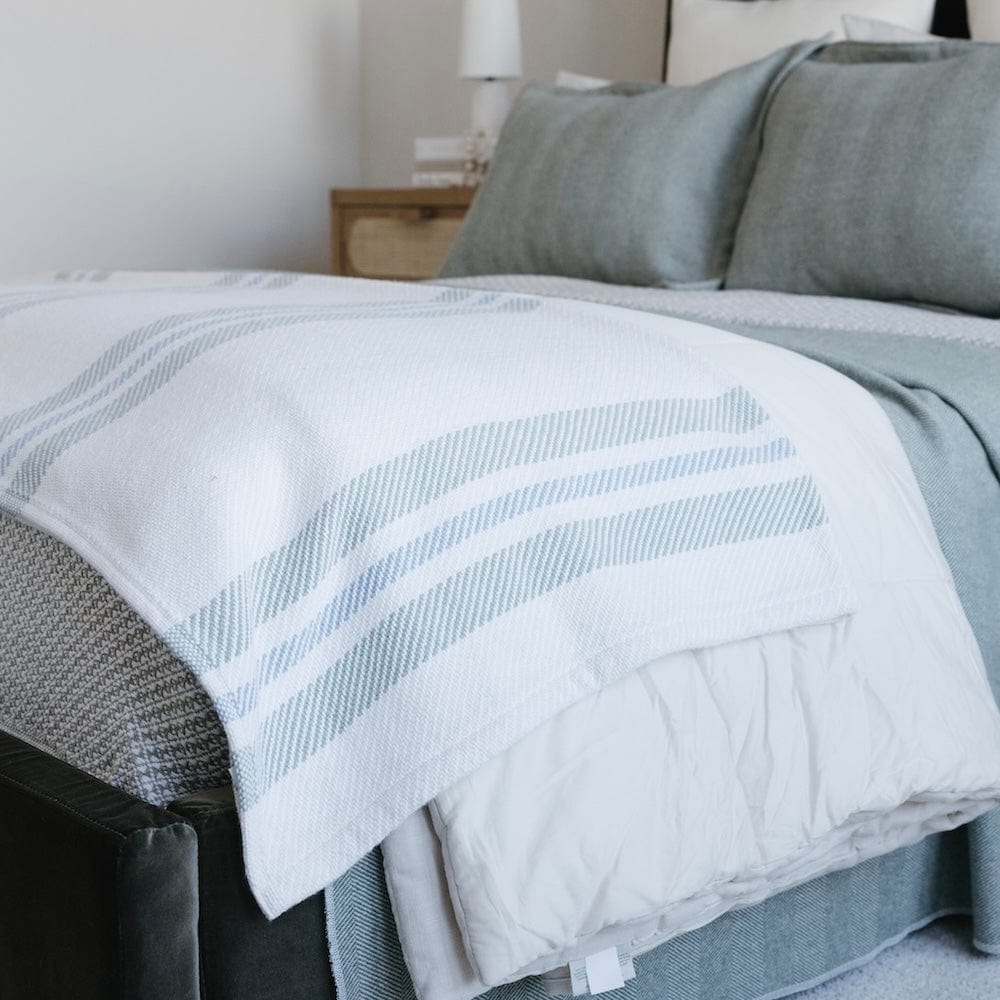 Cabin Cotton Throw - Natural/Tea/Misty Blue - Image 3