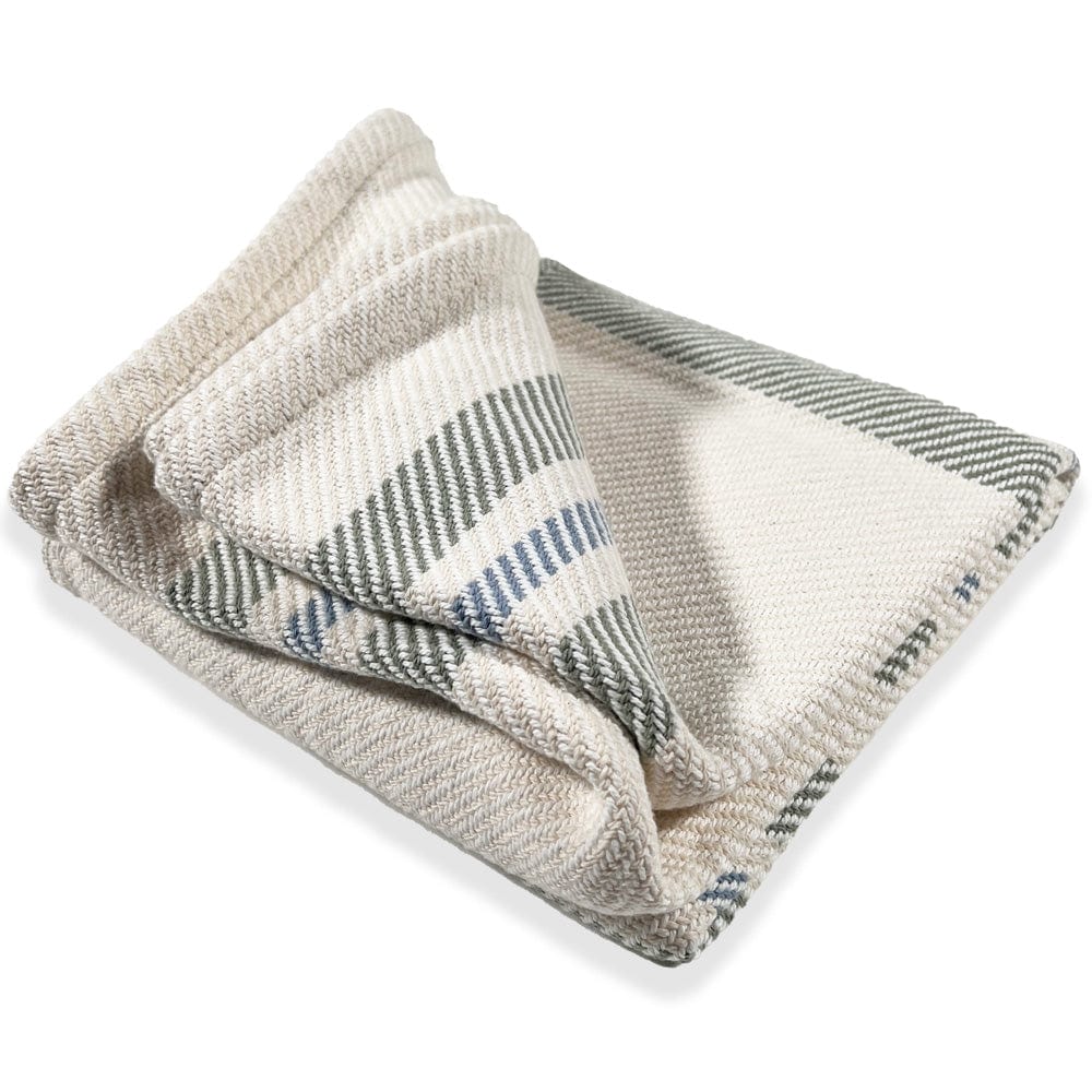 Cabin Cotton Throw - Natural/Tea/Misty Blue - Image 5