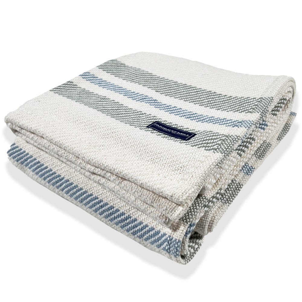 Cabin Cotton Throw - Natural/Tea/Misty Blue - Image 6