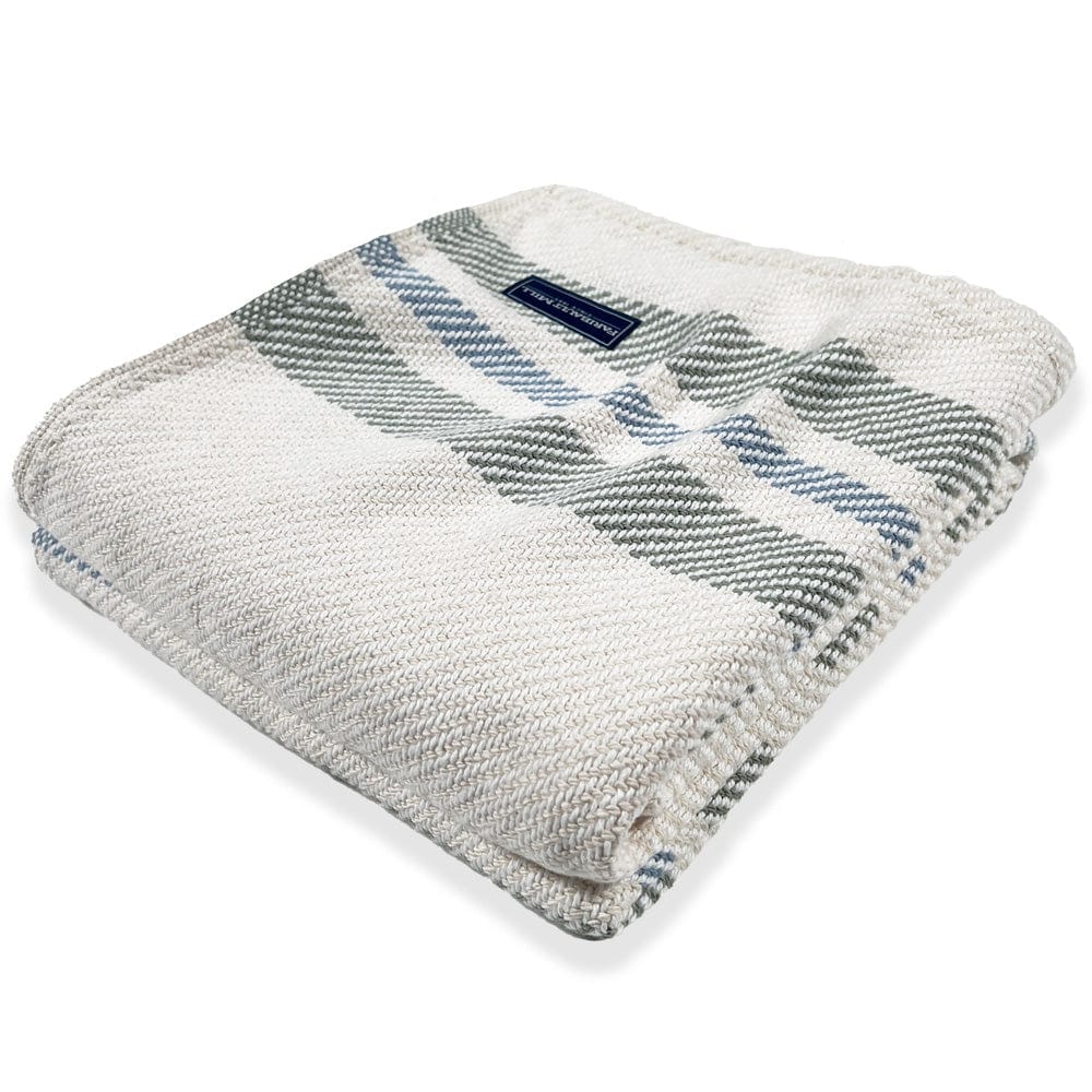 Cabin Cotton Throw - Natural/Tea/Misty Blue - Image 7