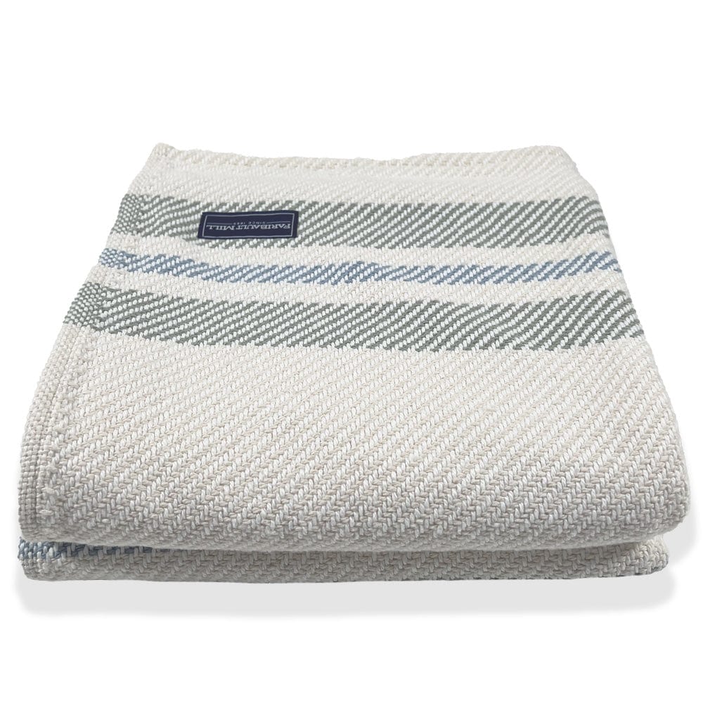 Cabin Cotton Throw - Natural/Tea/Misty Blue - Image 8