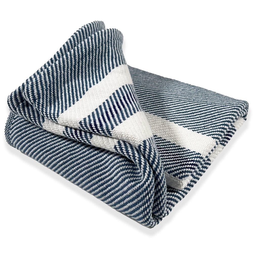 Cabin Cotton Throw - White/Indigo/Navy - Image 4