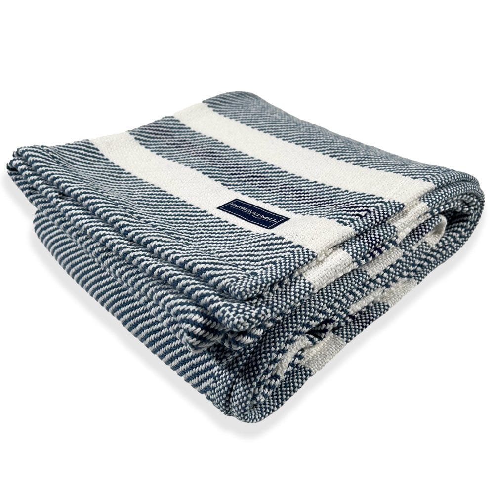 Cabin Cotton Throw - White/Indigo/Navy - Image 5
