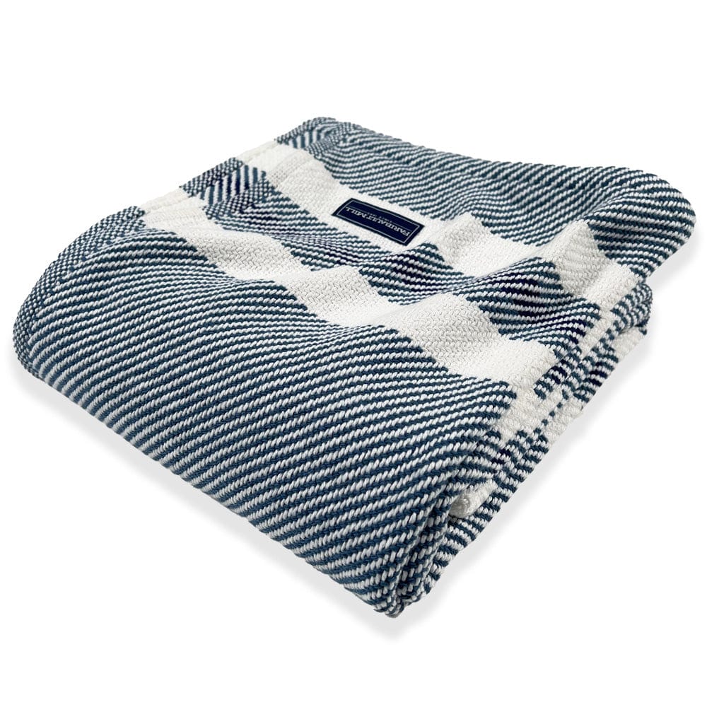 Cabin Cotton Throw - White/Indigo/Navy - Image 6