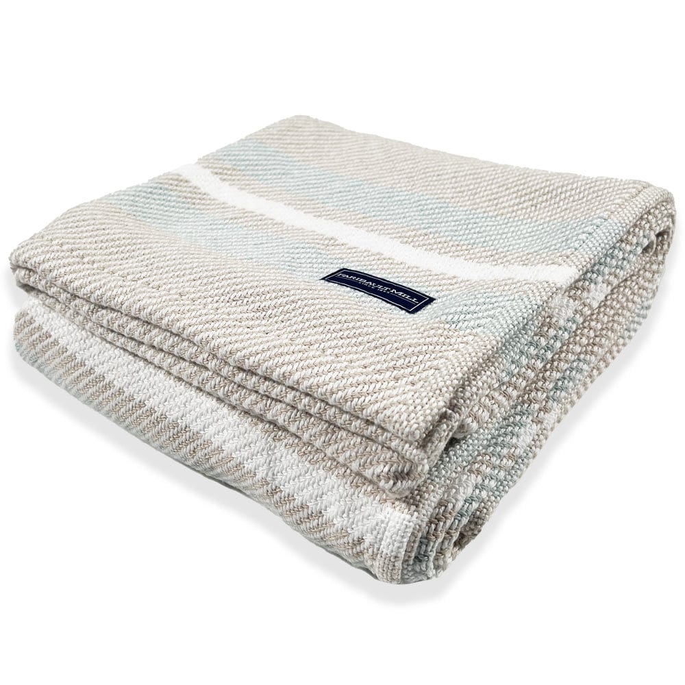 Cabin Cotton Throw - White/Oyster/Surf - Image 5
