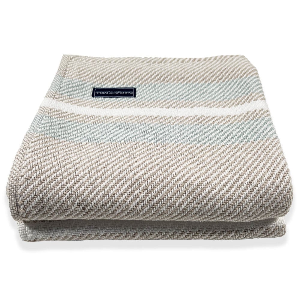 Cabin Cotton Throw - White/Oyster/Surf - Image 7