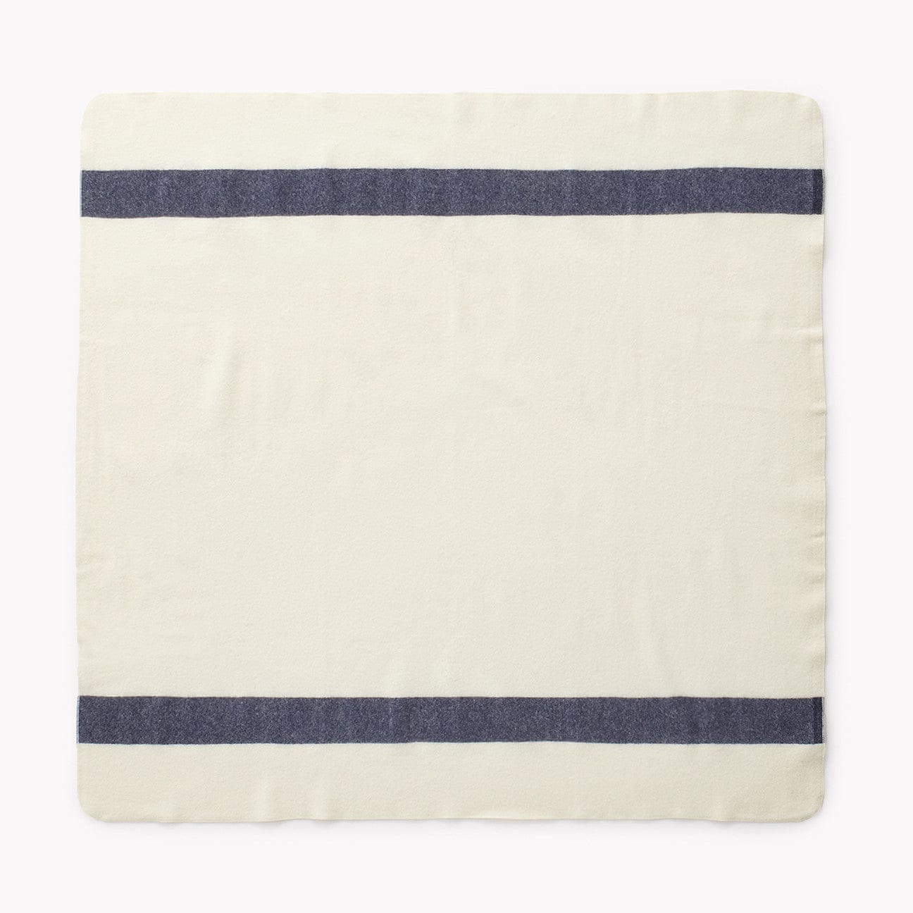 Classic Natural Wool Baby Blanket - Navy Stripe - Image 3