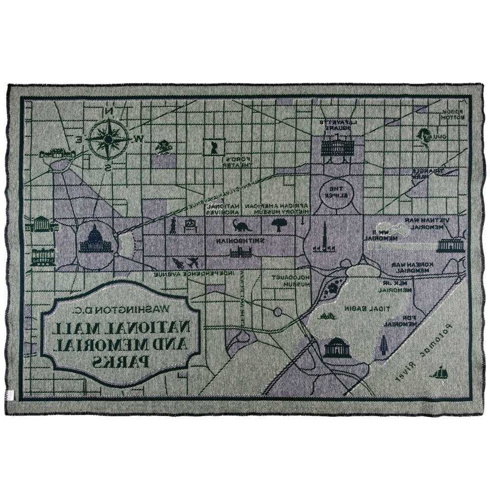 DC National Mall Map Wool Throw - Image 2