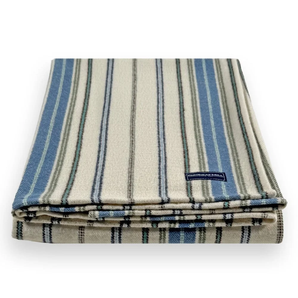 Baja Stripe Lightweight Wool Blanket - Natural - Image 3