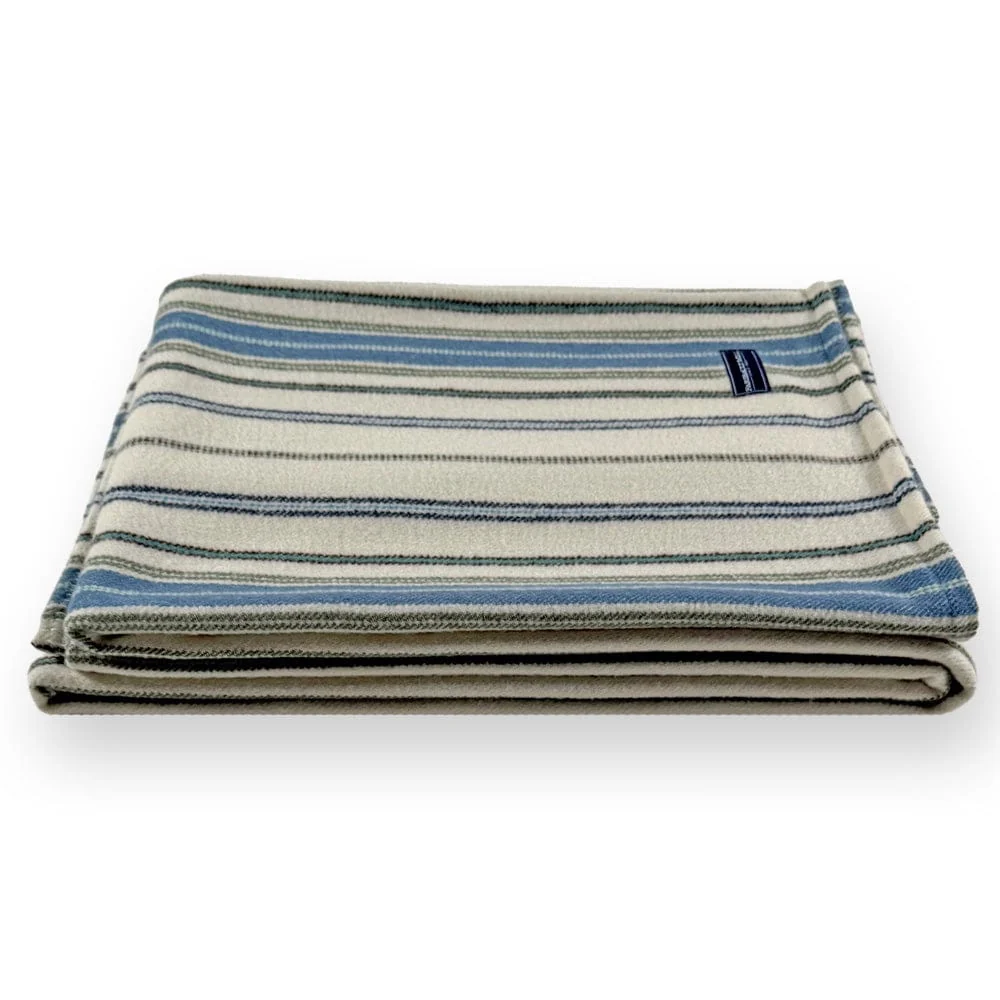 Baja Stripe Lightweight Wool Blanket - Natural - Image 4