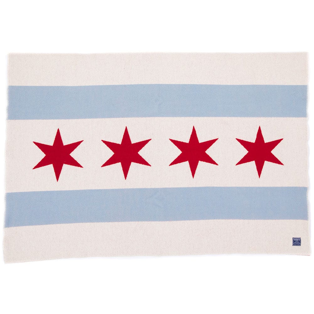 Factory Second Chicago Flag Wool Throw