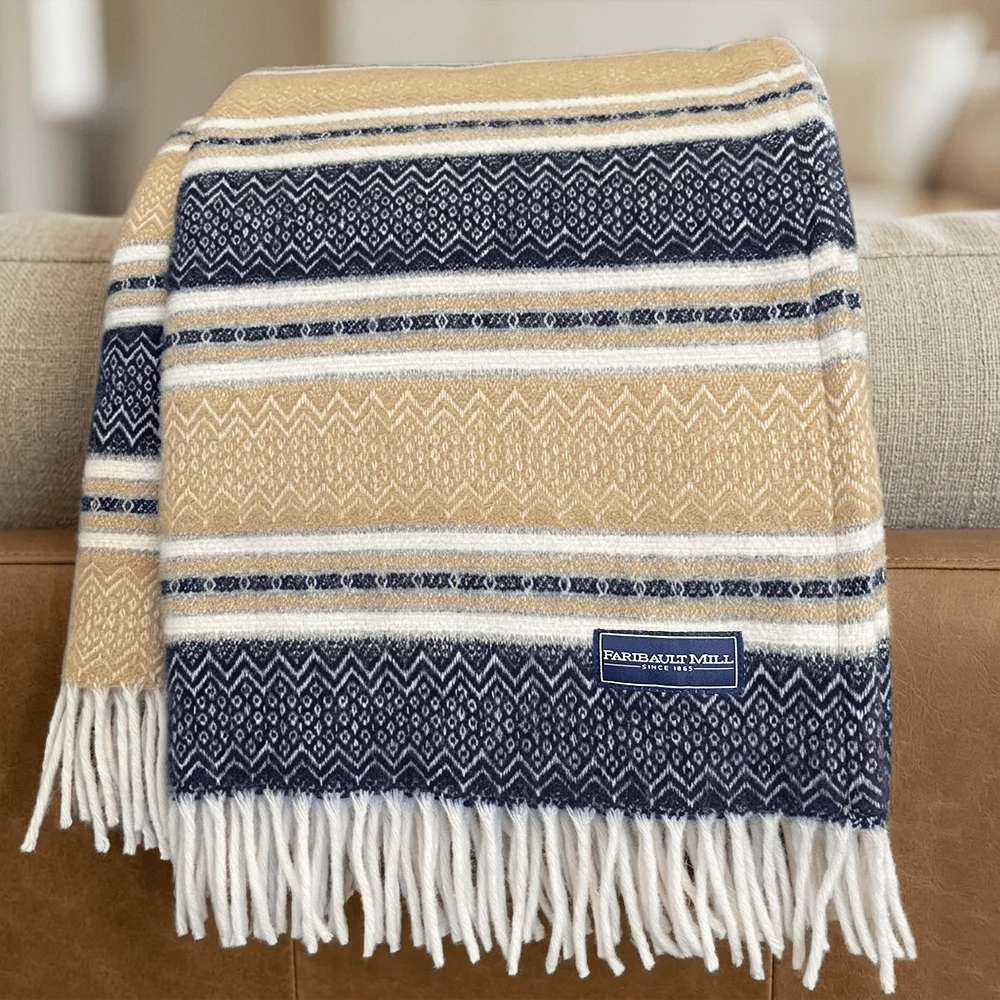 Factory Second Mesa Wool Throw Blanket - Beige - Image 2