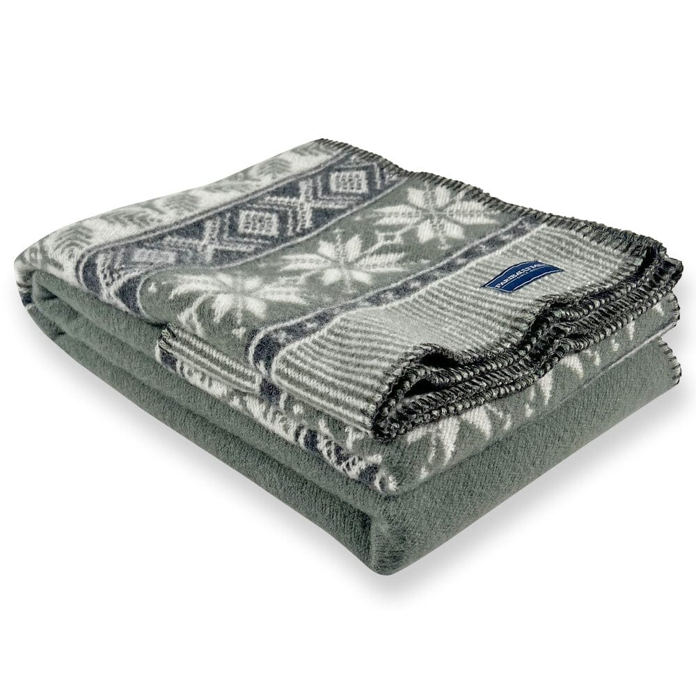 Factory Second Nordic Wool Throw Blanket - Sage Green - Image 4