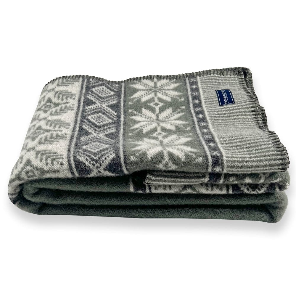 Factory Second Nordic Wool Throw Blanket - Sage Green - Image 6