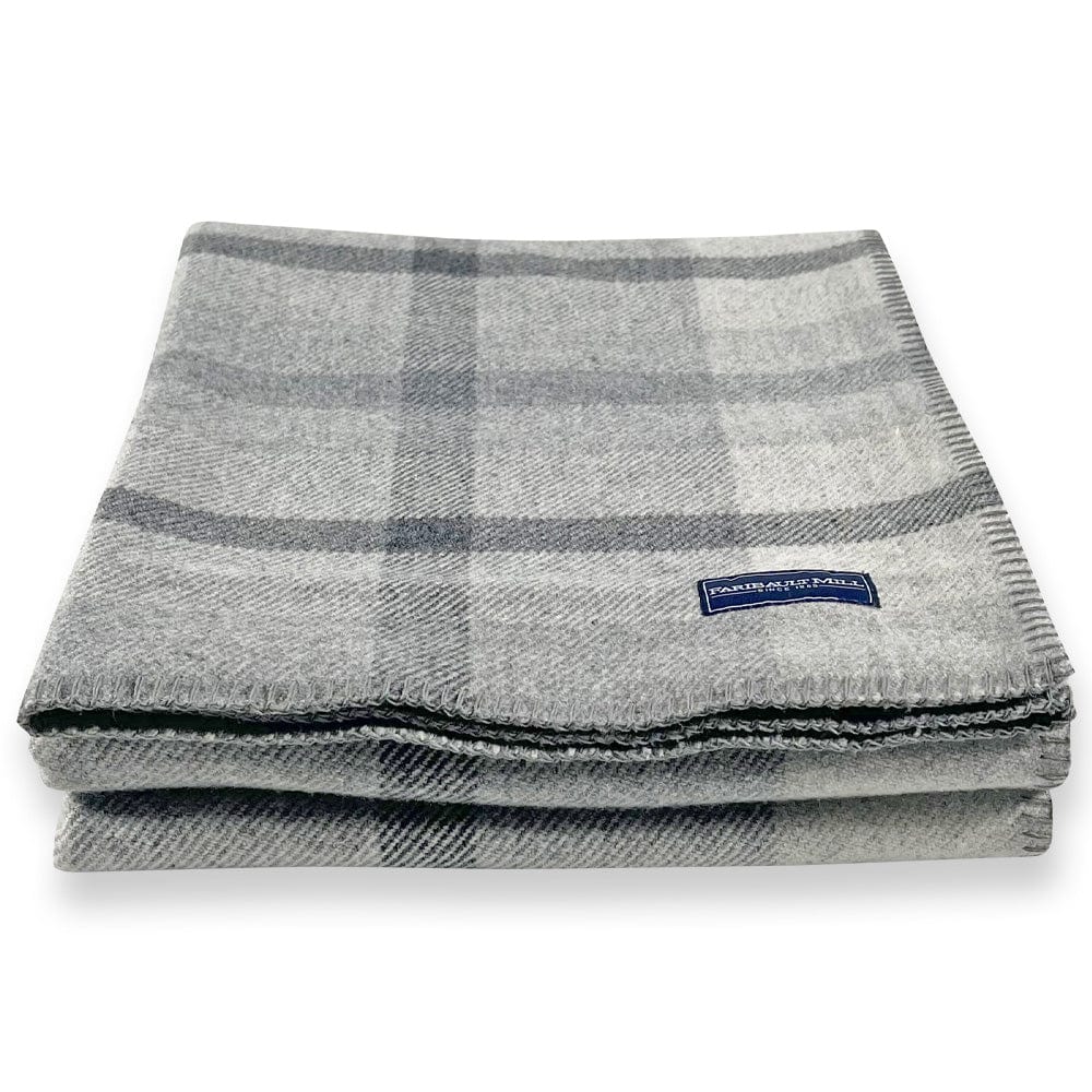 Factory Second Northfield Plaid Wool Throw Blanket - Gray - Image 3