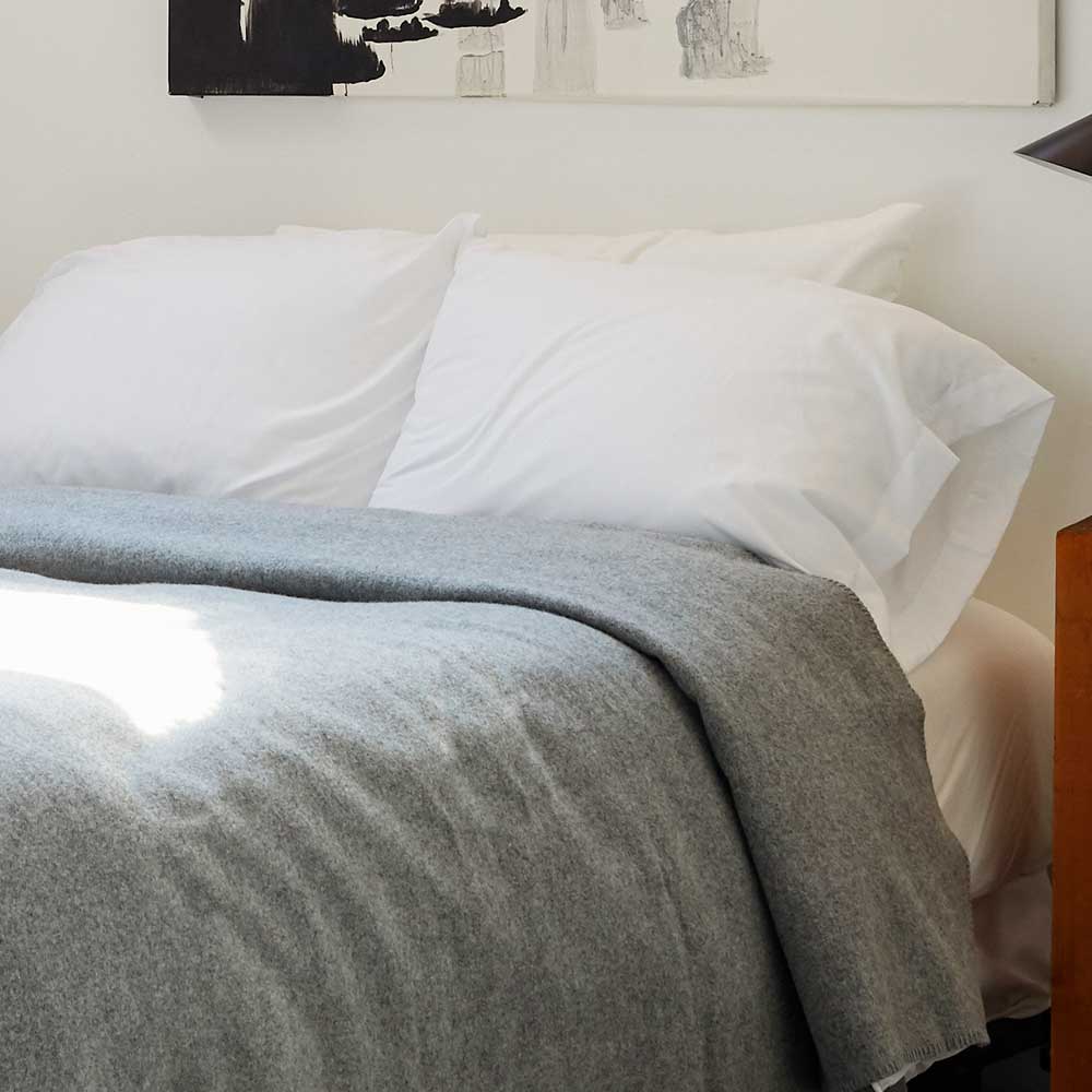 Factory Second Pure & Simple Wool Blanket - Heather Gray - Image 3