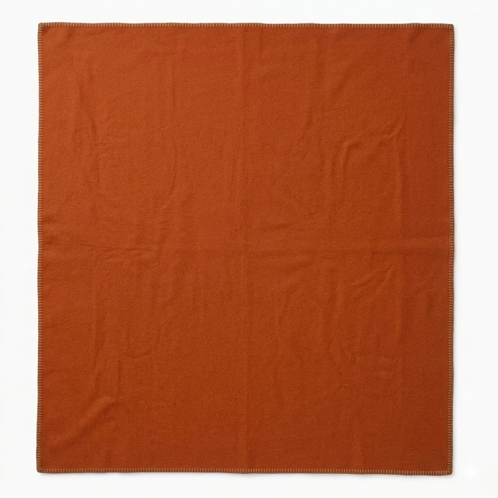 Pure & Simple Wool Blanket - Terracotta - Image 4