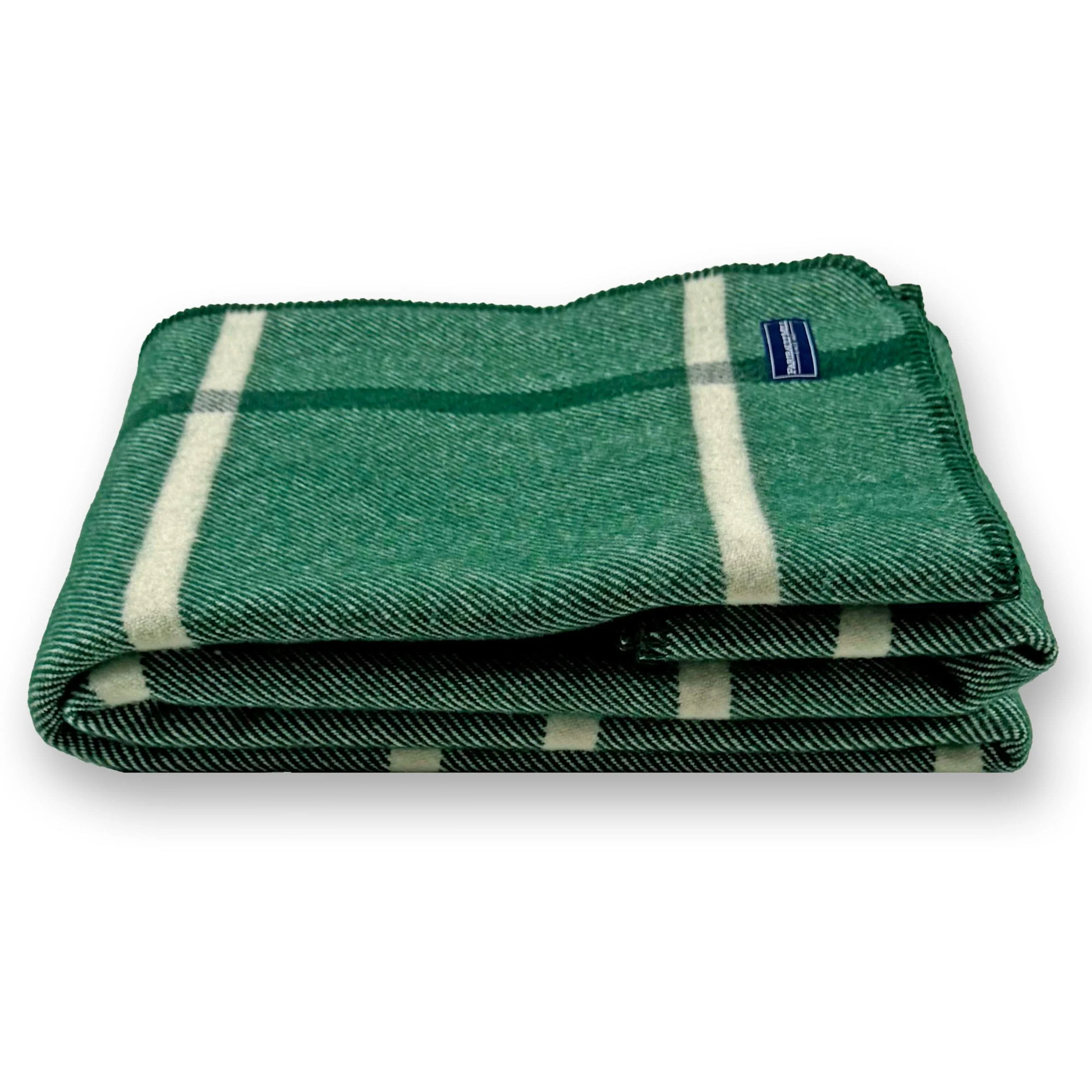 Factory Second Windowpane Plaid Wool Throw - Forest Green - Image 3