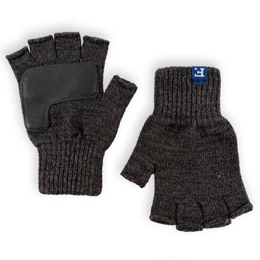 Fingerless Gloves with Leather
