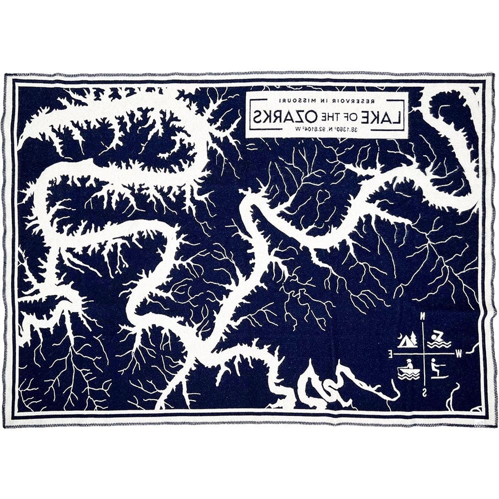 Lake of the Ozarks Map Wool Throw Blanket - Image 3