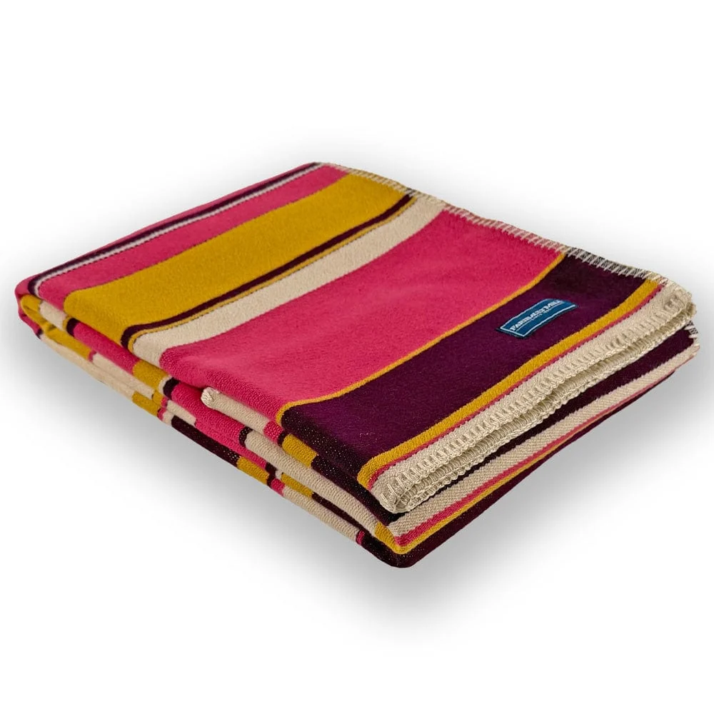 Limited Edition 4 Color Stripe Wool Throw - Image 2