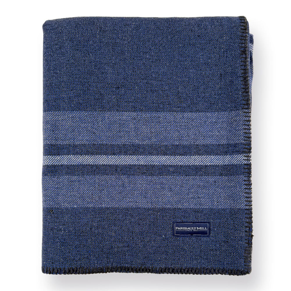 Limited Edition Cabin Wool Blanket - Royal Blue - Image 3