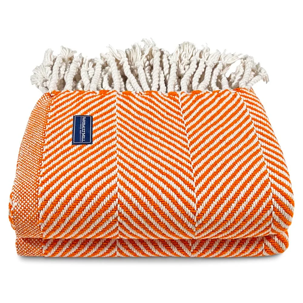 Monhegan Cotton Throw With Fringe - Autumn - Image 3