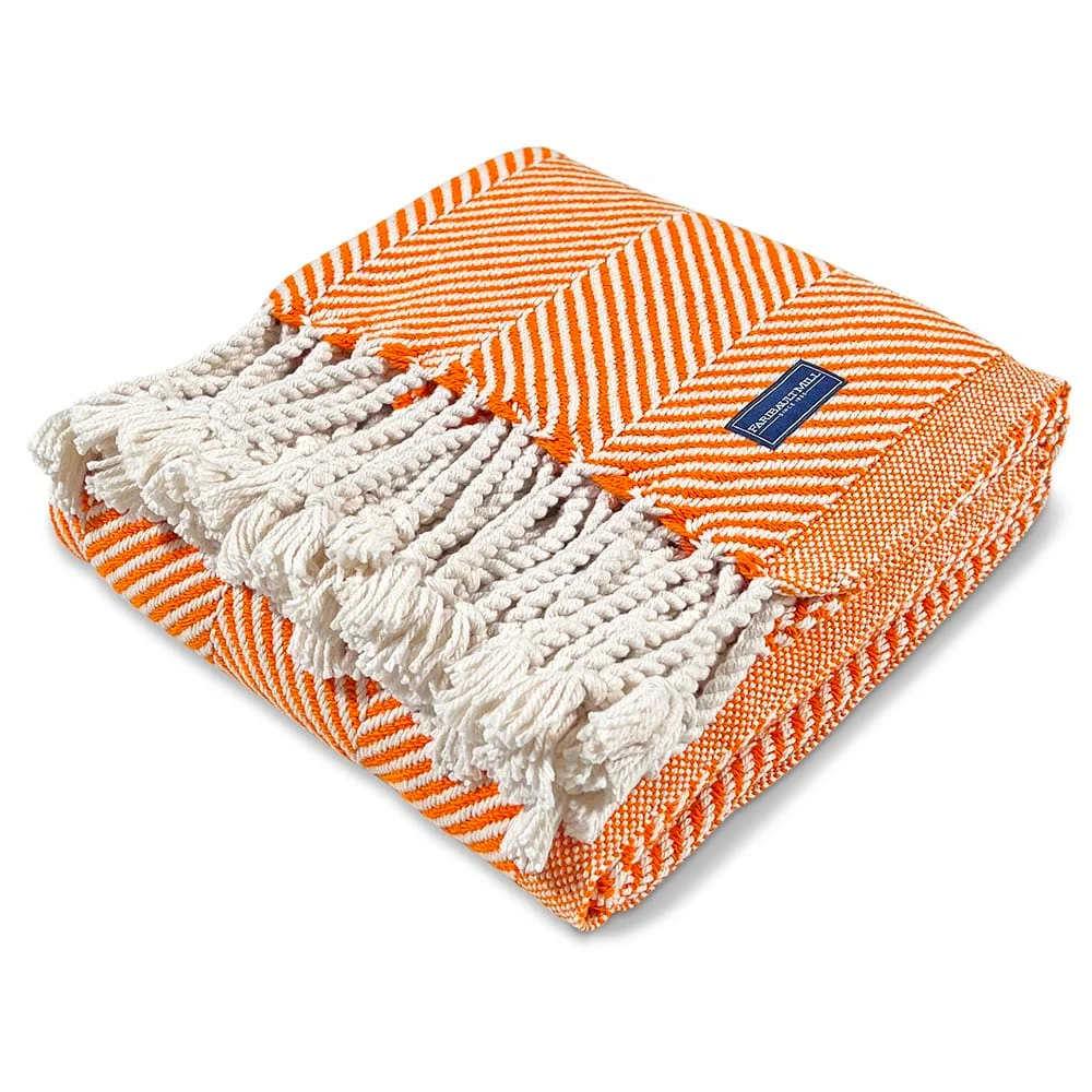 Monhegan Cotton Throw With Fringe - Autumn - Image 4