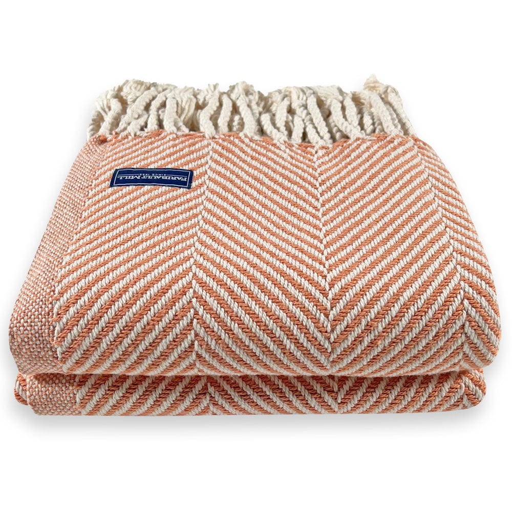 Monhegan Cotton Throw With Fringe - Bittersweet - Image 3