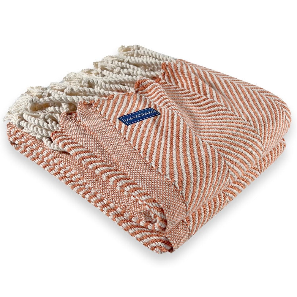 Monhegan Cotton Throw With Fringe - Bittersweet - Image 6