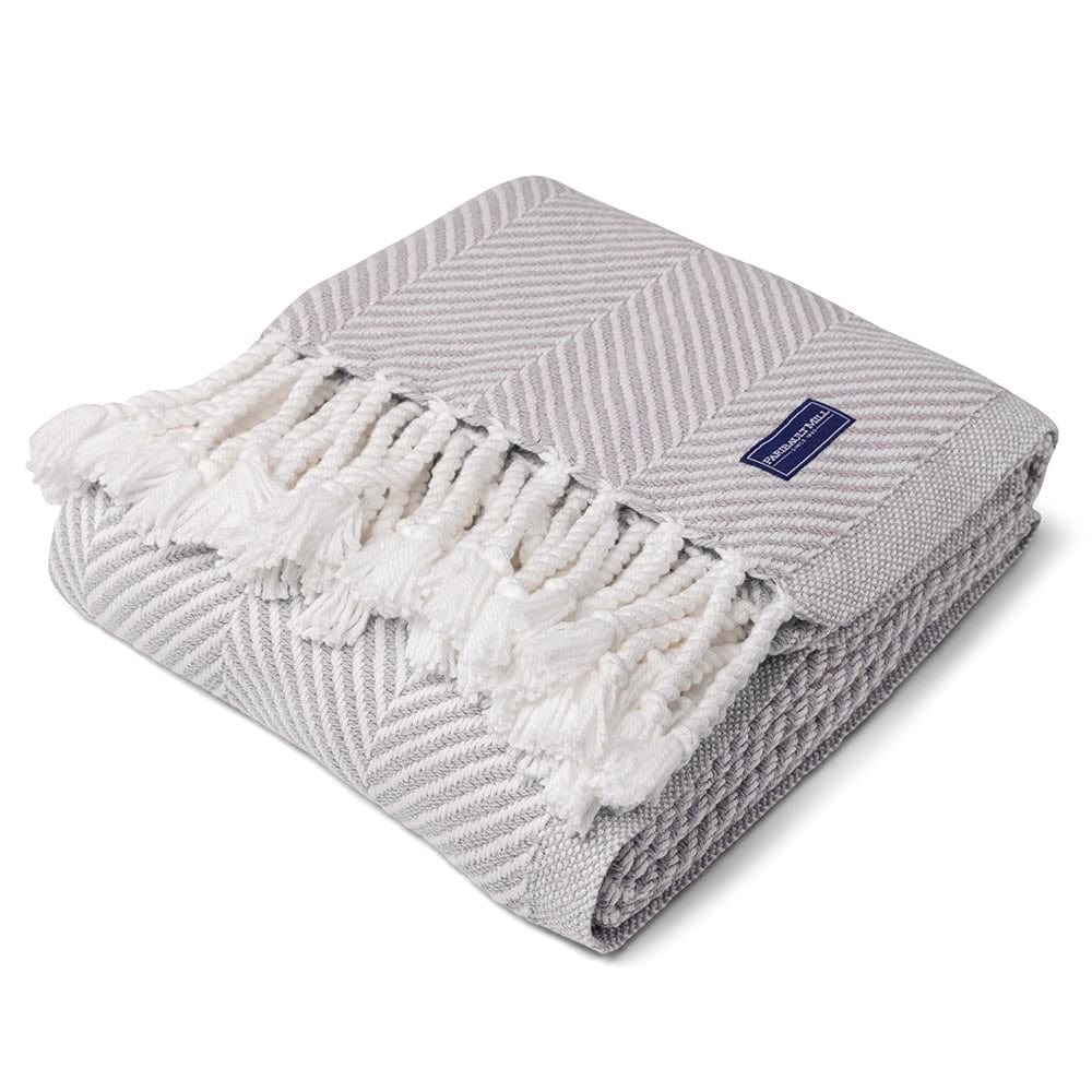 Monhegan Cotton Throw With Fringe - Dove Gray - Image 3
