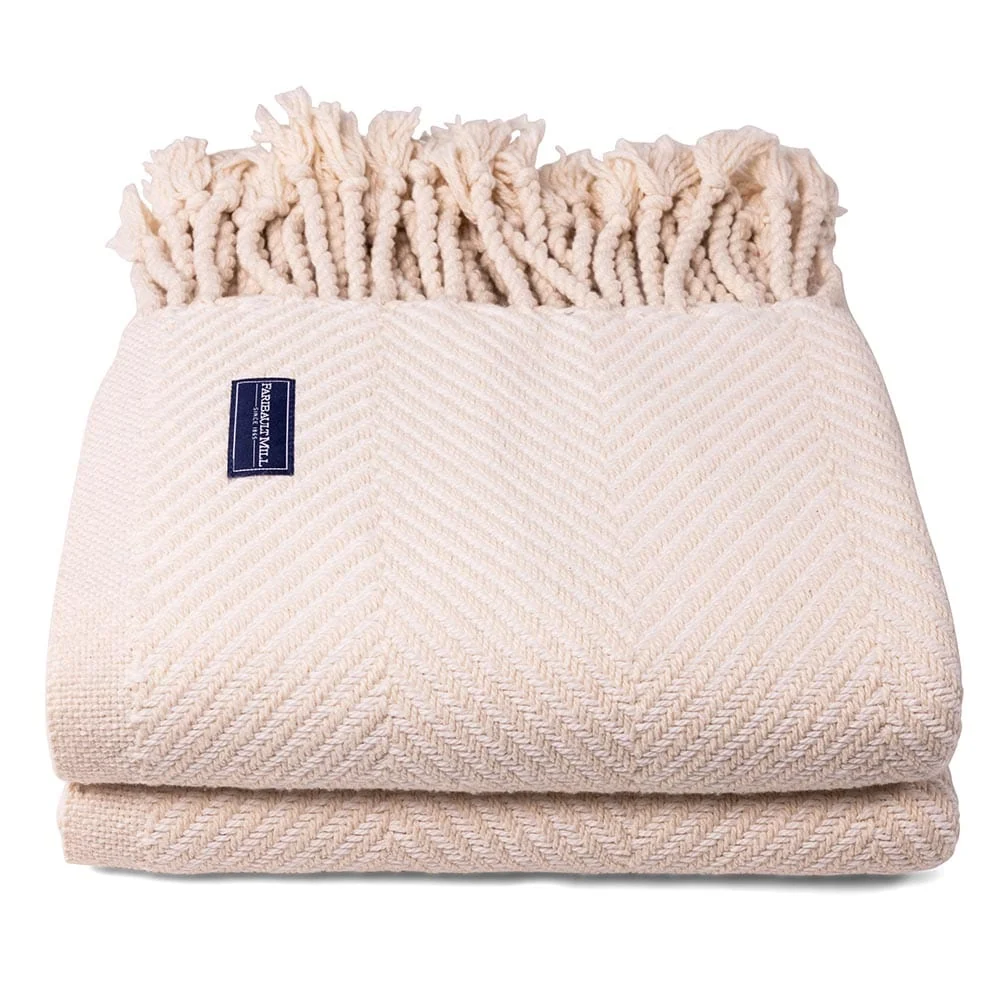 Monhegan Cotton Throw With Fringe - Natural - Image 5