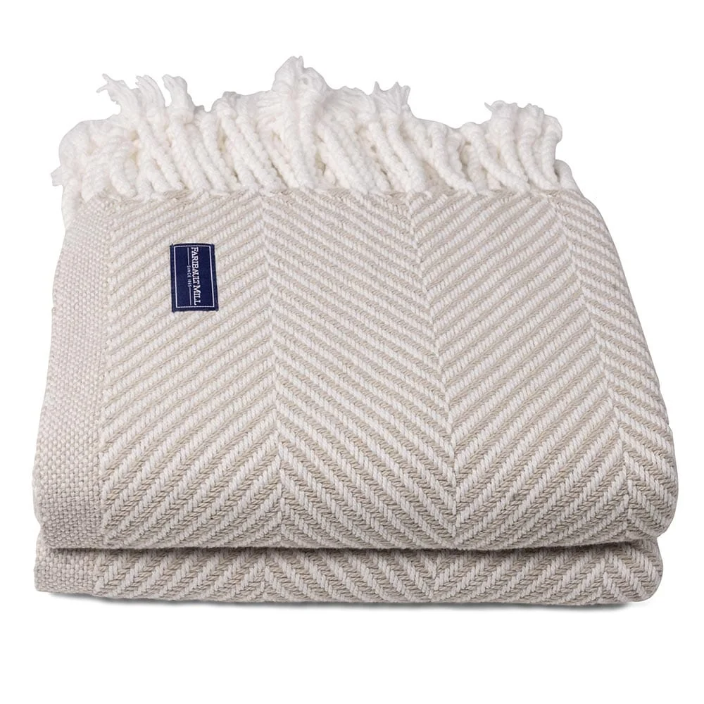 Monhegan Cotton Throw With Fringe - Oyster - Image 4