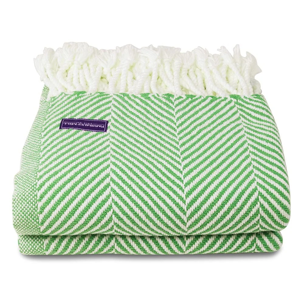 Monhegan Cotton Throw With Fringe - Sugar Snap - Image 4