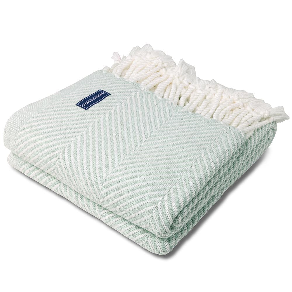 Monhegan Cotton Throw With Fringe - Surf