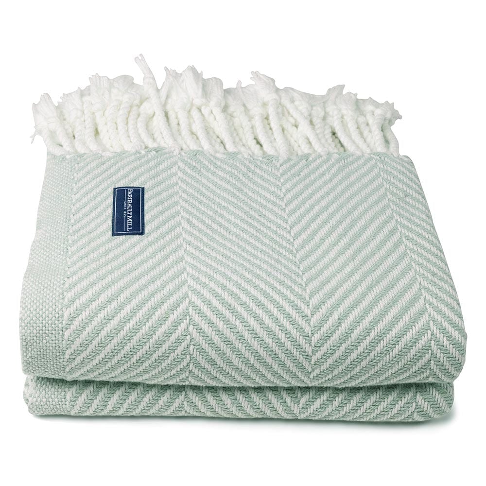 Monhegan Cotton Throw With Fringe - Surf - Image 5