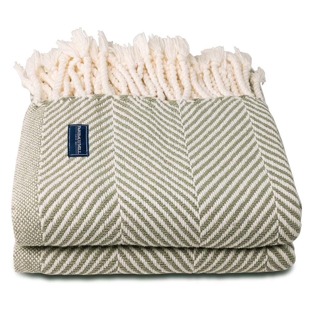 Monhegan Cotton Throw With Fringe - Tea - Image 5