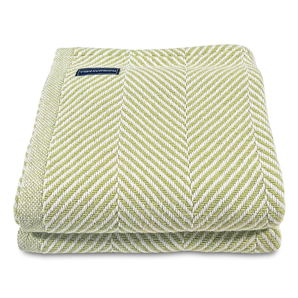 Monhegan Cotton Throw Without Fringe - Apple Green - Image 3