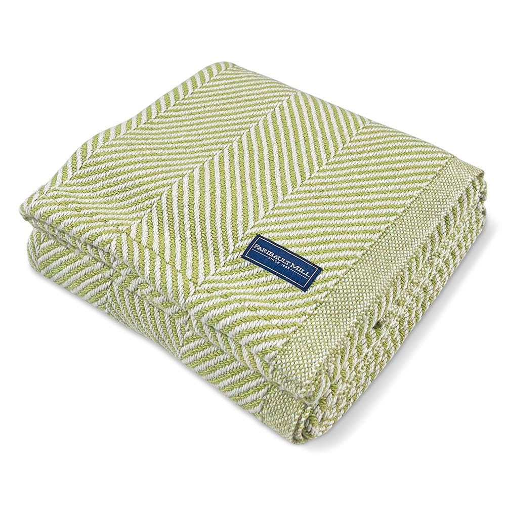 Monhegan Cotton Throw Without Fringe - Apple Green - Image 4