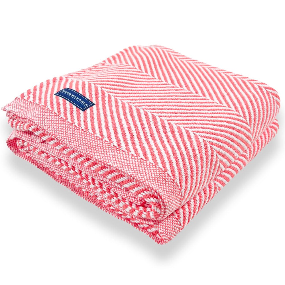 Monhegan Cotton Throw Without Fringe - Coral - Image 3