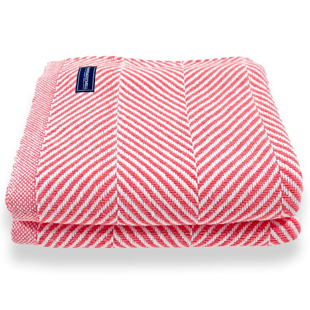 Monhegan Cotton Throw Without Fringe - Coral - Image 4