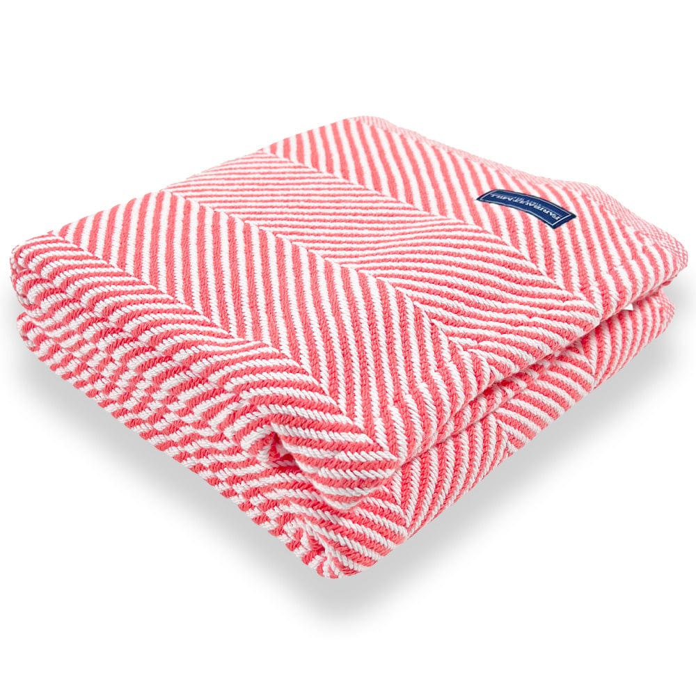 Monhegan Cotton Throw Without Fringe - Coral - Image 5