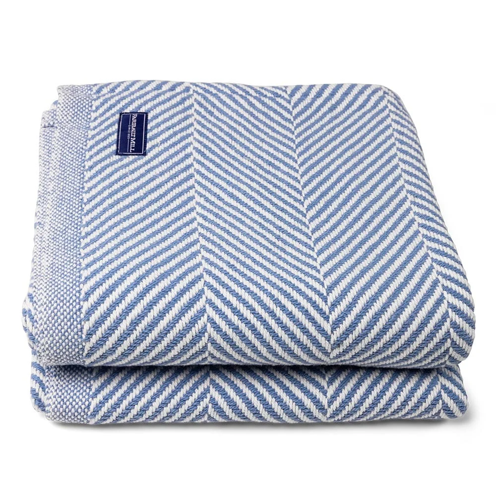 Monhegan Cotton Throw Without Fringe - Denim - Image 5