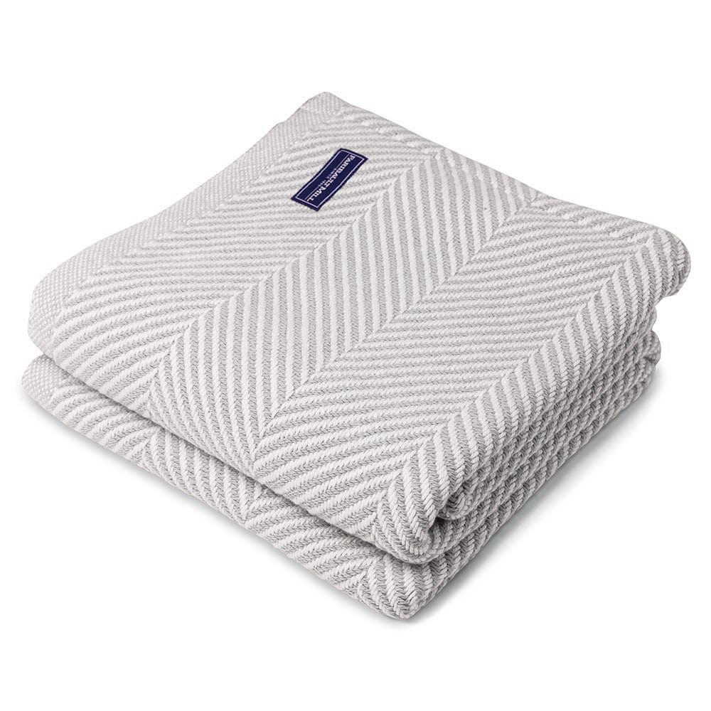Monhegan Cotton Throw Without Fringe - Dove Gray