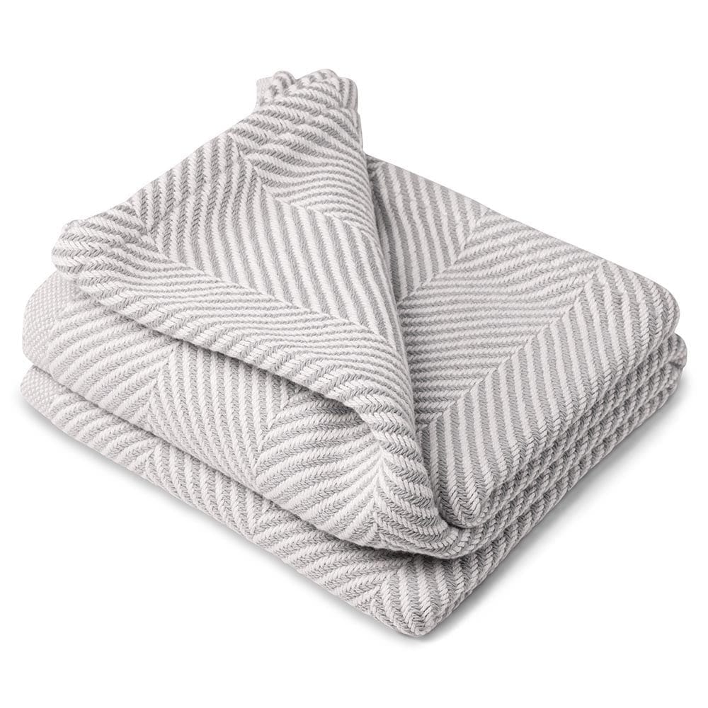 Monhegan Cotton Throw Without Fringe - Dove Gray - Image 2